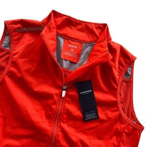 La Passione Cycling Couture Womens XS Gilet Orange Full Zip Windproof Cycle Vest